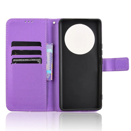 Wallet Phone Case for Honor Magic7 Lite 5G / X9c 5G / X60 Pro 5G PU Leather Diamond Texture Cover
