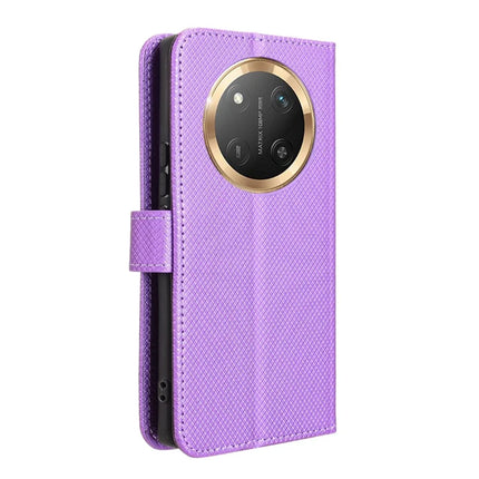 Wallet Phone Case for Honor Magic7 Lite 5G / X9c 5G / X60 Pro 5G PU Leather Diamond Texture Cover