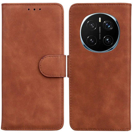 For Honor Magic7 Pro 5G Case Solid Color Leather Wallet Phone Cover - Brown
