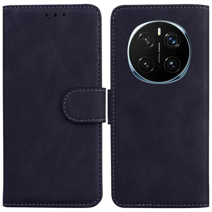 For Honor Magic7 Pro 5G Case Solid Color Leather Wallet Phone Cover - Black
