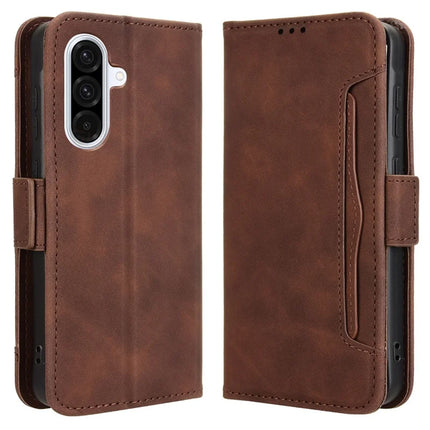 For Samsung Galaxy A36 5G Leather Case Phone Wallet Cover with Multiple Card Slots - Brown