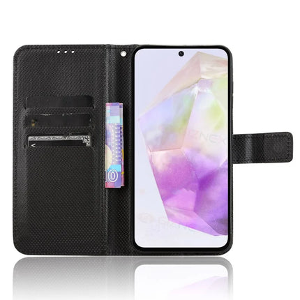 For Samsung Galaxy A36 5G Case PU Leather Diamond Texture Wallet Phone Cover