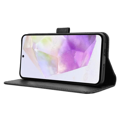 For Samsung Galaxy A36 5G Case PU Leather Diamond Texture Wallet Phone Cover