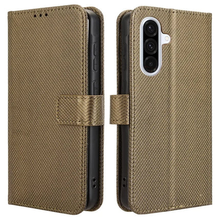 For Samsung Galaxy A36 5G Case PU Leather Diamond Texture Wallet Phone Cover - Brown