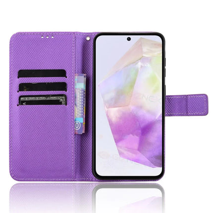 For Samsung Galaxy A36 5G Case PU Leather Diamond Texture Wallet Phone Cover