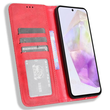 For Samsung Galaxy A56 5G Leather Case Wallet Stand Retro Texture Phone Cover