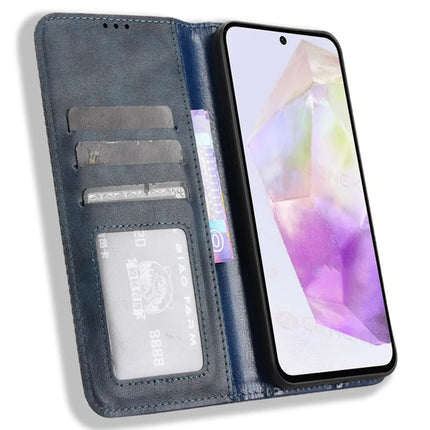 For Samsung Galaxy A56 5G Leather Case Wallet Stand Retro Texture Phone Cover