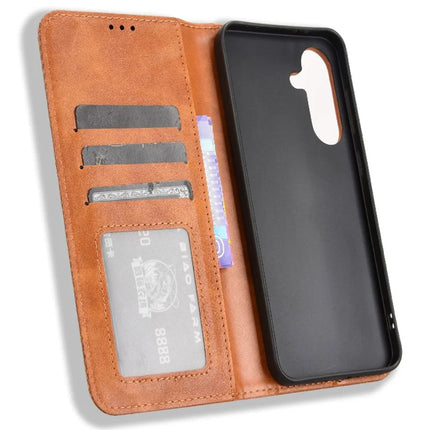 For Samsung Galaxy A56 5G Leather Case Wallet Stand Retro Texture Phone Cover