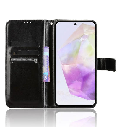 For Samsung Galaxy A56 5G Case Crazy Horse Texture PU Leather Phone Wallet Cover