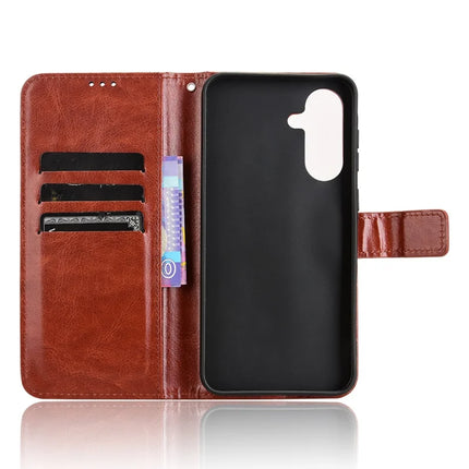 For Samsung Galaxy A56 5G Case Crazy Horse Texture PU Leather Phone Wallet Cover