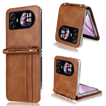 For Blackview Hero 10 4G Case Card Slots Leather Phone Cover with Lanyard - Brown