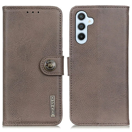 KHAZNEH For Samsung Galaxy A26 5G Wallet Case Cowhide Texture Leather Flip Phone Cover - Khaki