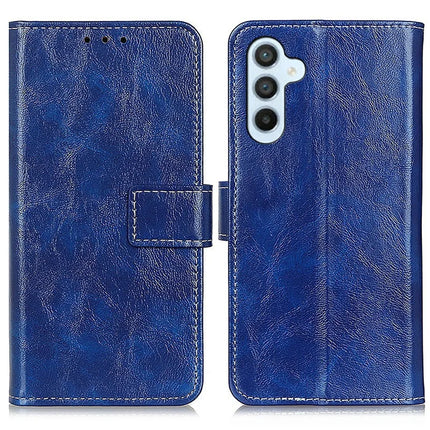 For Samsung Galaxy A26 5G Leather Case Wallet Phone Cover Crazy Horse Texture - Blue
