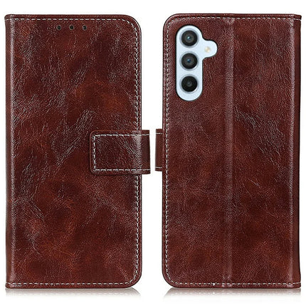 For Samsung Galaxy A26 5G Leather Case Wallet Phone Cover Crazy Horse Texture - Brown