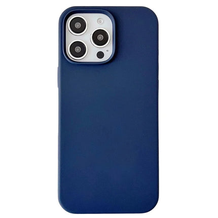 For iPhone 16 Pro Max Case Silicone Shockproof Phone Protective Cover Shell - Dark Blue