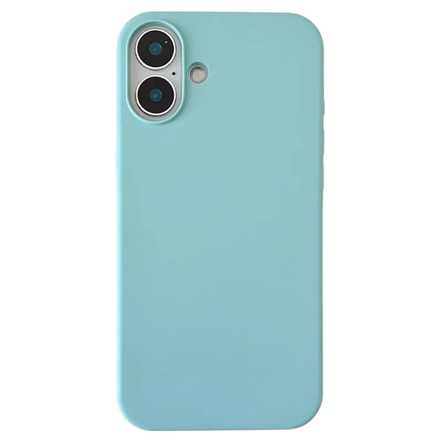 For iPhone 16 Plus Case Silicone Shockproof Phone Protective Cover Shell - Green - Baby Blue
