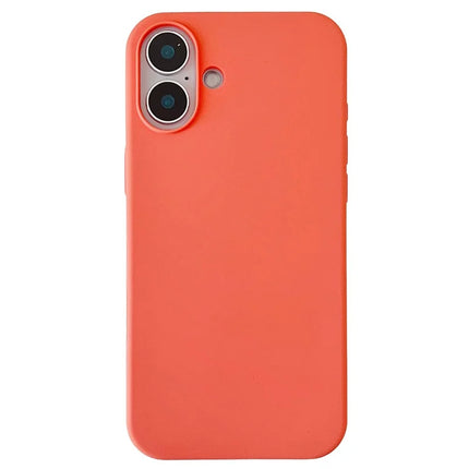 For iPhone 16 Plus Case Silicone Shockproof Phone Protective Cover Shell - Green - Orange