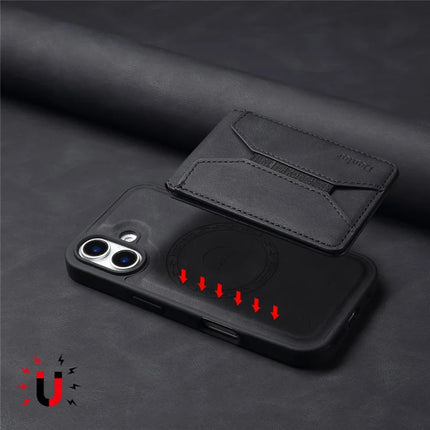 DENIOR D17 For iPhone 16 Plus Case Compatible with MagSafe Card Bag Phone Cover