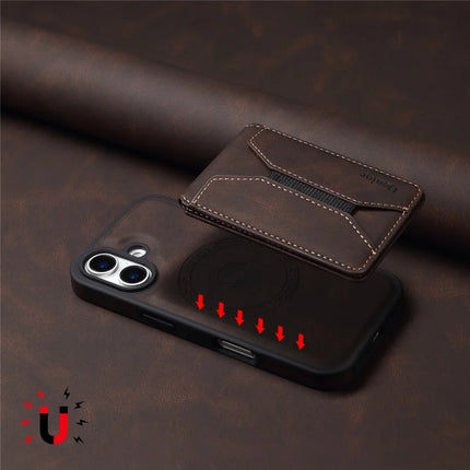DENIOR D17 For iPhone 16 Plus Case Compatible with MagSafe Card Bag Phone Cover