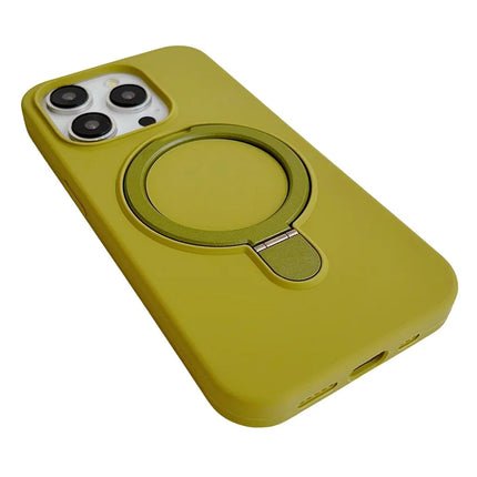 For iPhone 15 Pro Max Case Compatible with MagSafe Silicone Phone Back Cover with Kickstand