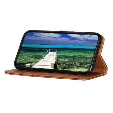 KHAZNEH For Samsung Galaxy A56 5G Wallet Case Cowhide Texture Leather Flip Phone Cover