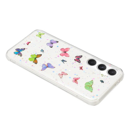 For Samsung Galaxy S23 FE Case Anti Drop TPU Phone Back Cover Epoxy Glitter Butterfly
