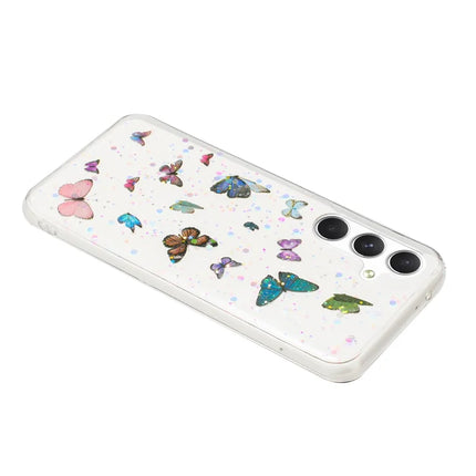 For Samsung Galaxy S23 FE Case Anti Drop TPU Phone Back Cover Epoxy Glitter Butterfly