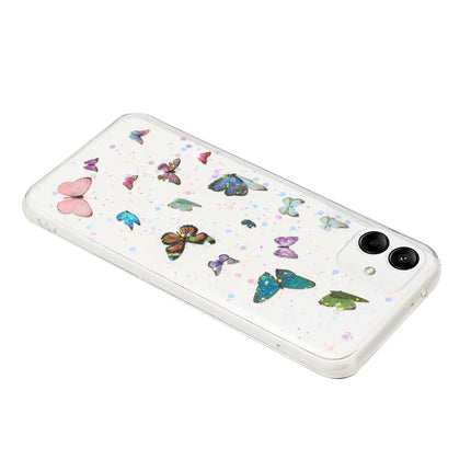 For Samsung Galaxy A05 4G Case Anti Drop TPU Phone Back Cover Epoxy Glitter Butterfly