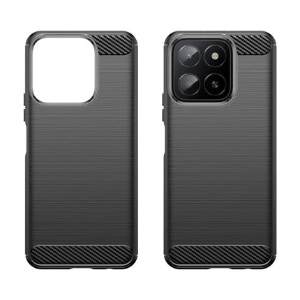 For Honor X5b Plus Case Carbon Fiber Texture Brushed Anti Fingerprint Phone Back Cover