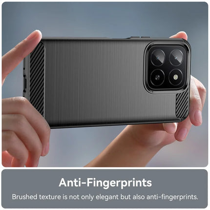 For Honor X5b Plus Case Carbon Fiber Texture Brushed Anti Fingerprint Phone Back Cover
