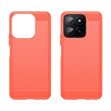 For Honor X5b Plus Case Carbon Fiber Texture Brushed Anti Fingerprint Phone Back Cover