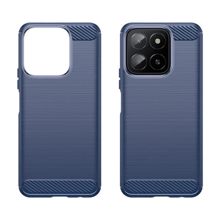 For Honor X5b Plus Case Carbon Fiber Texture Brushed Anti Fingerprint Phone Back Cover