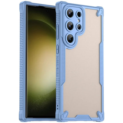 For Samsung Galaxy S23 Ultra Case PC+TPU Frosted Phone Back Cover - Blue