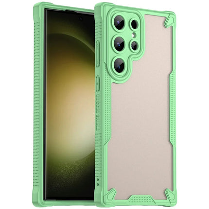 For Samsung Galaxy S23 Ultra Case PC+TPU Frosted Phone Back Cover - Green