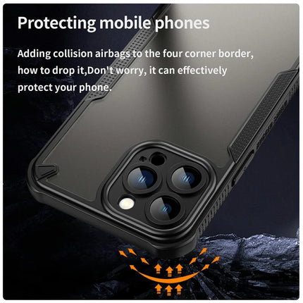 For iPhone 13 Pro Max Case PC+TPU Frosted Phone Back Cover