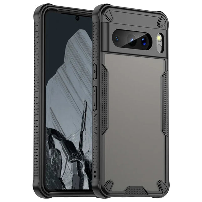 For Google Pixel 8 Pro Case PC+TPU Frosted Phone Back Cover - Black