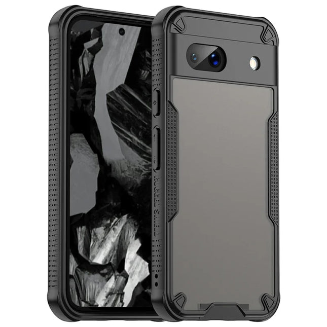For Google Pixel 8a Case PC+TPU Frosted Phone Back Cover - Black
