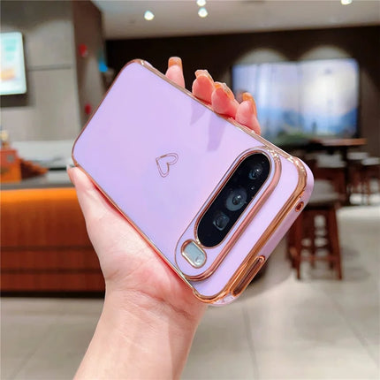 For Google Pixel 9 Pro XL Case Love Heart Pattern TPU Phone Cover Electroplating Edge