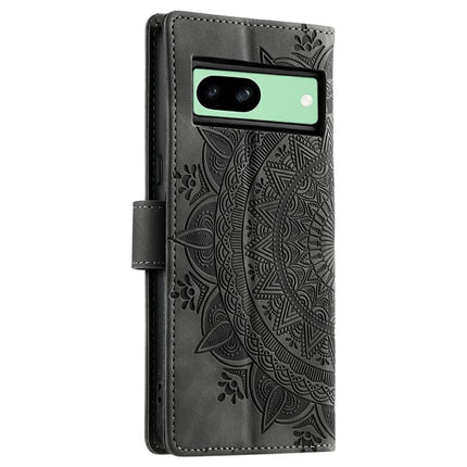 Style 018 For Google Pixel 8a Case Imprinted Totem Skin Feel Wallet Leather Phone Cover