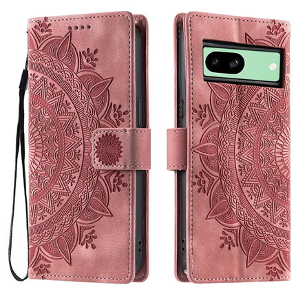 Style 018 For Google Pixel 8a Case Imprinted Totem Skin Feel Wallet Leather Phone Cover - Rose Gold