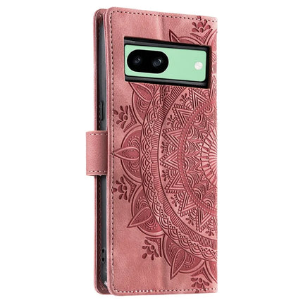 Style 018 For Google Pixel 8a Case Imprinted Totem Skin Feel Wallet Leather Phone Cover