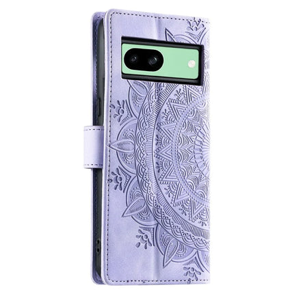 Style 018 For Google Pixel 8a Case Imprinted Totem Skin Feel Wallet Leather Phone Cover