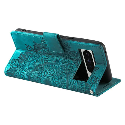 Style 018 For Google Pixel 9 Pro XL Case Imprinted Totem Skin Feel Wallet Leather Phone Cover