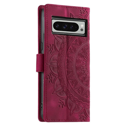 Style 018 For Google Pixel 9 Pro XL Case Imprinted Totem Skin Feel Wallet Leather Phone Cover