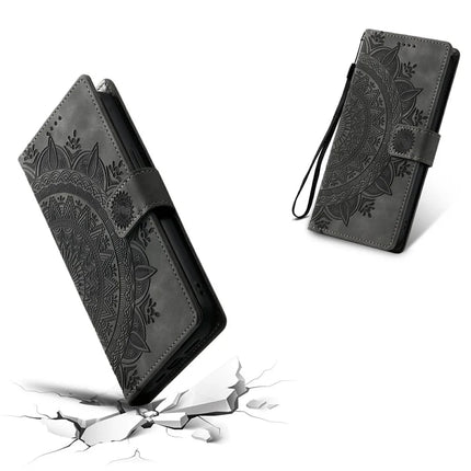 Style 018 For Google Pixel 9 Pro XL Case Imprinted Totem Skin Feel Wallet Leather Phone Cover