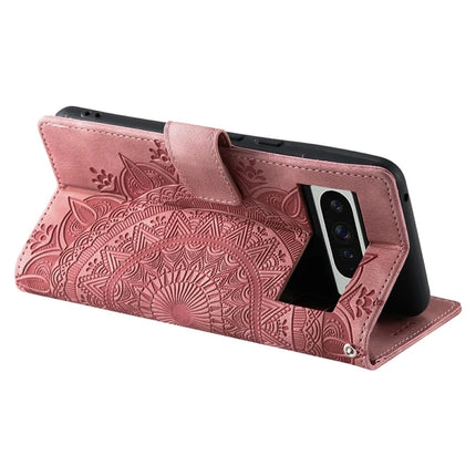 Style 018 For Google Pixel 9 Pro XL Case Imprinted Totem Skin Feel Wallet Leather Phone Cover