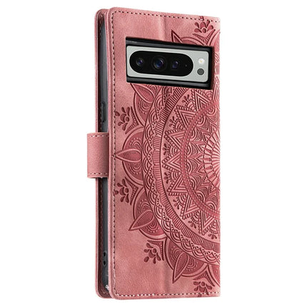 Style 018 For Google Pixel 9 Pro XL Case Imprinted Totem Skin Feel Wallet Leather Phone Cover