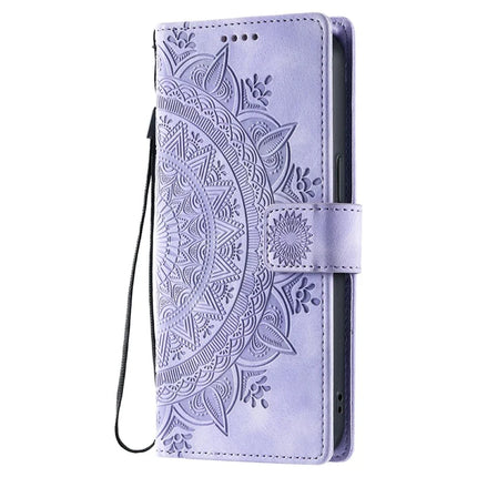 Style 018 For Google Pixel 9 Pro XL Case Imprinted Totem Skin Feel Wallet Leather Phone Cover