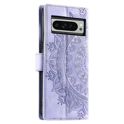 Style 018 For Google Pixel 9 Pro XL Case Imprinted Totem Skin Feel Wallet Leather Phone Cover