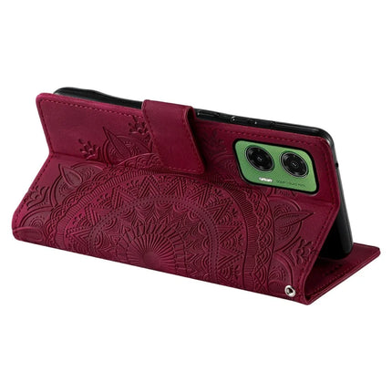 For Motorola Moto G35 5G Case Imprinted Totem Skin Feel Wallet Leather Phone Cover